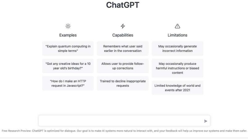 Chat Gpt interface